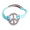Stretch Peace Sign Bracelet - Aqua
