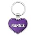 Graphics and More Metal Keychain Key Chain Ring Purple I Love Heart Names Female N Na - Nannie