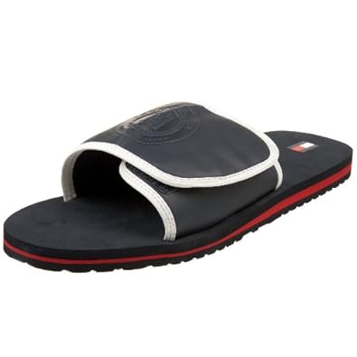 Amazon.com: Tommy Hilfiger Men's Marshall Slide, Navy/Red, 10 M US: Sandals: Shoes