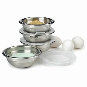 8 Piece Stainless Steel Prep Bowls Set with Lids