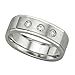 3 Diamond Men's Ring 1/5 ct. Bezel Set in 14K White Gold