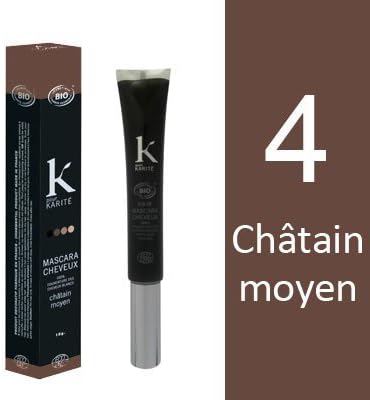 K pour Karit, Organic Hair Mascara (100% white hair covered) n4 Medium Brown by K Pour