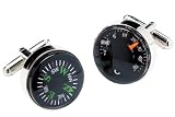 Thermometer and compass cufflinks