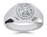 0.71 ctw Men's Diamond Ring in 14K White Gold