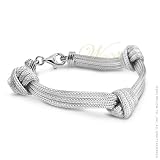 MILLE LUCCI: *ITALIAN TRIPLE NAUTICAL KNOT STERLING SILVER BRACELET*