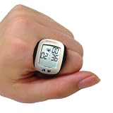 Carepeutic Kh249 Carepeutic Heart Rate Monitor Ring With Stopwatch, Clock, Calories, Pedometer, and Distance Display, White / Black