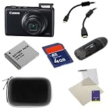 Canon PowerShot S95 10 MP Digital Camera with 3.8x Wide Angle Optical Image Stabilized Zoom and 3.0-Inch inch LCD 7 Items Bundle Kit: Digital Camera + Black Zipper Eva Pouch Case + NB-6L Replacement Battery + Clear LCD Screen Protector + 4GB SDHC Memory Card + Black USB Memory Card Reader + 3ft Mini HDMI Cable