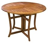 Eucalyptus 43 Inch Round Folding Deck Table