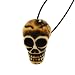 Resin Imitation Bone Pendant Skull - Adjustable Cord - 36mm x 22.5mm