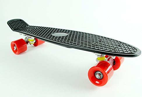 Yixin 22" Plastic Cruiser Style Banana Skateboard Completed Black/Blue