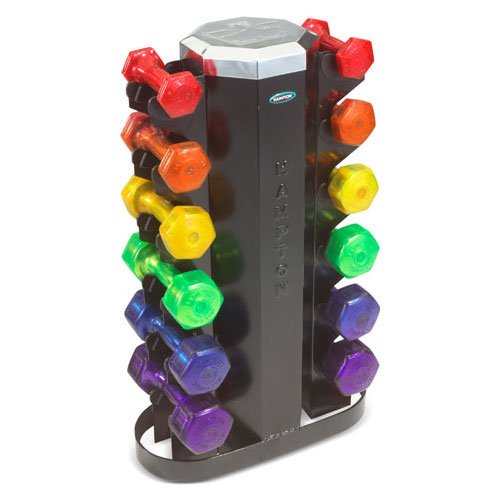 Hampton Fitness 2-Sided 6-Pair Vertical Rack for Jelly Bells or Neo-Hex Dumbbells