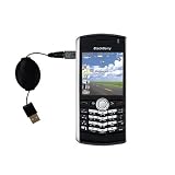 Retractable USB Cable for the Blackberry 8120 with Power Hot Sync and Charge capabilities - Gomadic Brand w/ TipExchange Technology