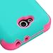 LG Optimus L90 Case, Rock Me Wireless (TM) 3 items Bundle - Screen Protector, 24K Gold Plating Electromagnetic Waves Blocking Sticker and Triple Layers Protective Case for LG Optimus L90 D419. (Teal Green / Pink)