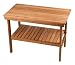 LuxExclusive Plantation Teak Shower Rigid Leg Bench With Shelf LUX-PTB-3039RBS-30-14