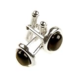 Cherry Amber and Sterling Silver Oval Cufflinks