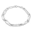 Sterling Silver Flower with Links Bracelet