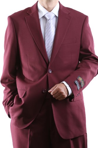 Mens Single Breasted Two Button Burgundy Dress Suit | Desertcart Aruba