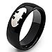 Paya Jewelry High Quality 8mm Unisex Black Plating Tungsten Ring with Batman Logo