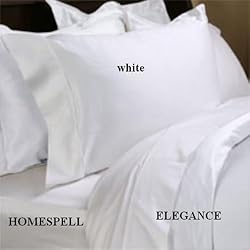 ELEGANCE Egyptian Cotton 500 Thread Count 3 - Pc Solid Sateen Duvet Cover White Queen.