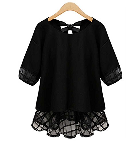 QZUnique Women's Fashion Plus Size Stella Back Ribbon Blouse Top