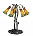 Five Light Amber / Green Pond Lily Accent Lamp