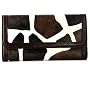Brown Giraffe Print Clutch Wallet with Checkbook Holder with Black Trim