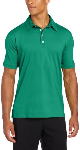 adidas Golf Men's Climalite Stretch Microstripe Jersey Polo, Celtic/White, Medium
