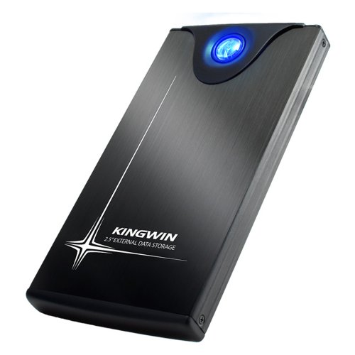 Kingwin 2.5-Inch USB 2.0 External Hard Drive Enclosure - Aluminium, ATK-25U-BK (Black)