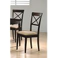 Set Of 2 Chairs In A Rich Cappuccino Finish 