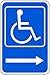 Handicap Parking Sign, 18 x 12In, WHT/BL