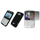 EMPIRE Black Silicone Skin Case Cover + Screen Protector for AT&T HTC Statu ....