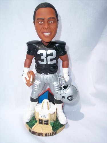 OAKLAND RAIDERS MARCUS ALLEN 10 INCH HOF HALL OF FAME STATUE RARE BOBBLE HEAD
