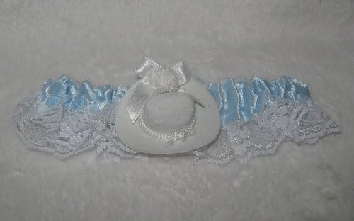 Wedding Western Cowgirl Cowboy hat garter blue toss