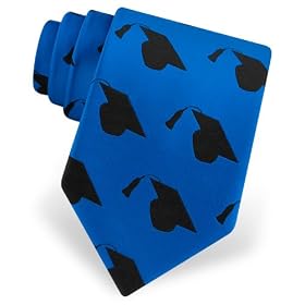 Graduation Caps Tie by The American Necktie Co - Blue Microfiber