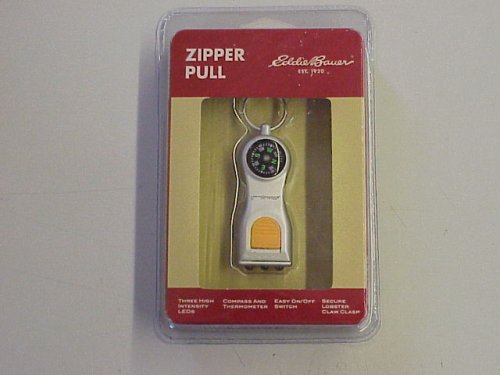 Zipper Pull Compass Thermometer & Light