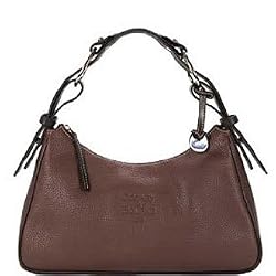 Dooney Bourke Pebble Leather Shoudler Hobo Bag Brown T'moro