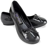 BuySeasons 186067 - Adult Flat Shoe With Bow - Black - Size 7