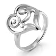 Chuvora 925 Sterling Silver Heart-Shaped Mother and Child Ring, Gift for Mom Love Mom, Mother's day gift, All Sizes