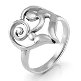 925 Sterling Silver Heart-Shaped Mother and Child Ring - Gift for Mom Love Mom - Mother's day gift - Jewelry for Women- Nickel Free US Size 6 - 7 - 8 - 9
