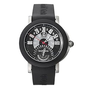 Gerald Genta Arena Sport Bi-retro Mens' Automatic Watch Titanium Black Dial Black Bezel on Black...
