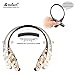Bluetooth Headphones, DolTech 970 Wireless Stereo Sweatproof Retractable Earbuds Wire Sport Neckband Headphones Built-in Mic with Noise Cancellation Headset for iPhone Android Devices(Gold)
