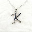 Sterling Silver Initial Charm Necklace, Letter K
