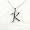 Sterling Silver Initial Charm Necklace, Letter K, 16
