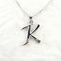Sterling Silver Initial Charm Necklace, Letter K