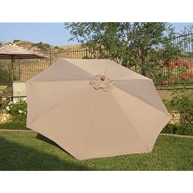 9ft Market Umbrella Canopy 8 Ribs Taupe (For 8 ribs Replacement Canopy Only)