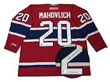 Pete Mahovlich Signed Jersey Canadiens Replica Dark Vintage