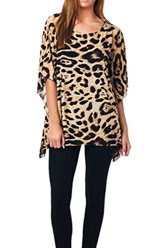 82 Days Women'S Poly Span Various Print Butterfly Sleeve Tunic - Print
