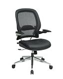 Professional Leather and Air Grid Chair with Angled Polished Aluminum Base