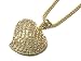 WAVE CUT OUT CRYSTAL HEART GOLD PLATE NECKLACE
