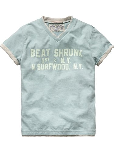 Scotch Shrunk Jungen Hemd 12410251503 - fake double logo tee with necklace, Gr. 140 (10),  Preisvergleich